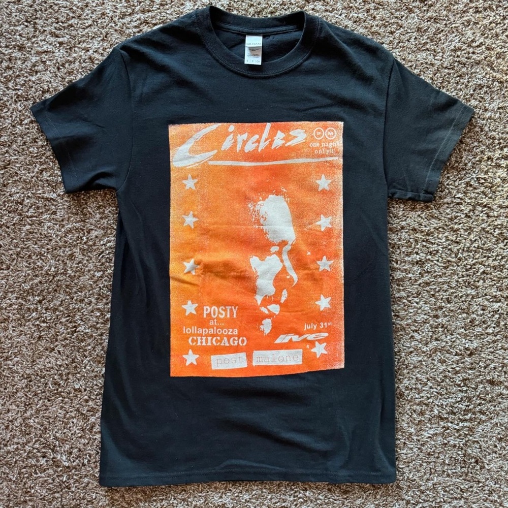 Post Malone Lollapalooza 2021 exclusive t-shirt size Small